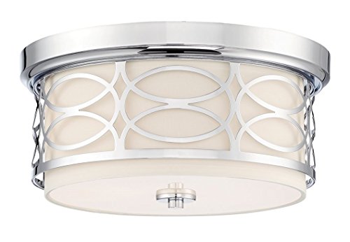 Kira Home Sienna 13" Modern 2-Light Flush Mount Ceiling Light + Round Frosted Glass Diffuser, Chrome Finish #TOP10