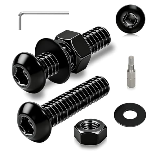 Ezitruz 60 Piezas Tornillos de Cabeza Alomada Set M3x12 mm Tornillos de Cabeza de Botón Hexagonal Acero Inoxidable 304 Tornillo con Tuercas Lavadora para Muebles Montaje