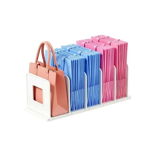 CMXZSAM Gift Bag Storage Organizer, Adjustable Shopping Bag Organizer, Reusable Bag Organizer Shelf Divider Bag Organizer for Reusable Food, Shopping Gift Bags