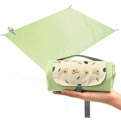 LYSHOOCE Couverture Pique Nique 150 x 210 cm, Vert Vanille