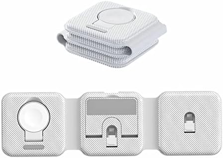 3 in 1 Wireless Charger for Apple Multple Devices, Fast Wireless Travel Charger Pad Foldable Charging Station Stand Dock for iPhone 15 14 13 12 11 X Pro Max iWatch 9 8 7 6 5 4 3 2 AirPods 3/2/Pro