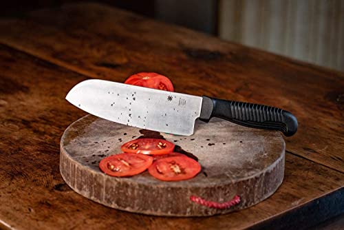 Spyderco Kitchen Santoku K08PBK Kitchen Knife 6-7/8" Fixed Blade Plain Edge - Image 6