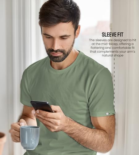 Image of Freecultr Truly Classic Organic Men's Cotton T-Shirt | Solid Round Neck Half Sleeve | Plain Stylish t Shirts | Regular Fit | Casual Comfortable T Shirt for Man