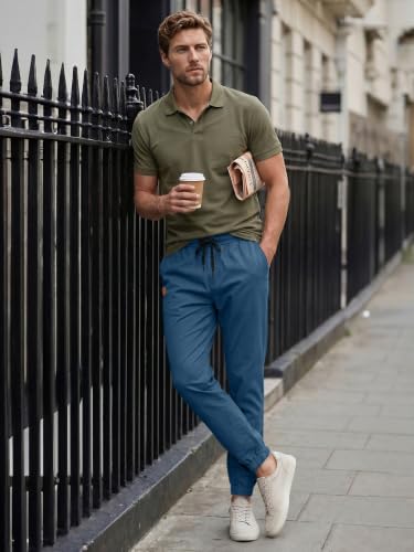 Image of JMIERR Mens Cotton Stretch Joggers Casual Twill Athletic Track Pants