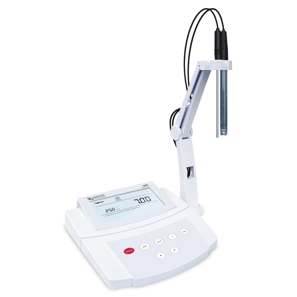 Bante 210 Benchtop pH Meter | Lab pH Meter for Routine Measurements, +-0.01 pH Accuracy, 3 Points Calibration, Equipped with pH Electrode, Temperature Probe and Buffers