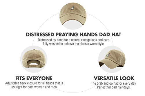 Image of KBETHOS Praying Hands Rosary Dad Hat Baseball Cap Unconstructed Polo Style Adjustable Unisex