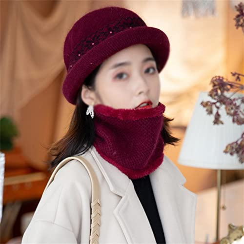 LIUZH Otoño e invierno lana de punto sombrero cabeza grande babero babero babero de dos piezas invierno babero (Color : 3-Pack, Size : Regolabile)