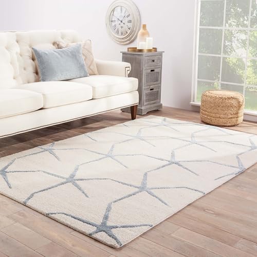 Image of Hand Tufted Wool Carpets Anti Shedding Rug Modern Carpets for Living Room Size 8x10 Feet