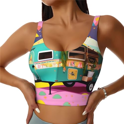 Débardeur de yoga avec brassière intégrée Happy Camper pour femme