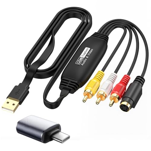 Image of ZORBES VHS to Digital Converter, USB2.0 Video Cpture Card, RCA AV to USB Audio Video Converter, 1080P Video Capture Device Convert VHS VCR DVD to Digital Adapter, Compatible with Windows, Mac OS