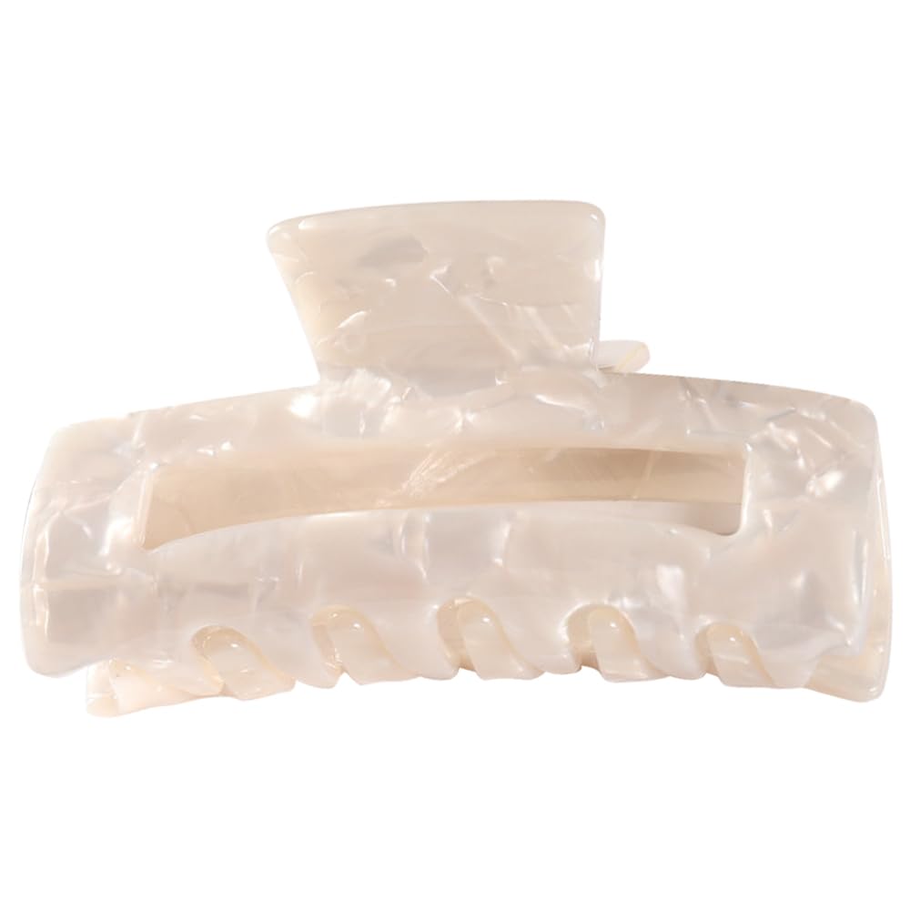 White Rectangle Claw Hair Clips - Non-Slip, Thick Hair Accessories Gift for Women and Girls