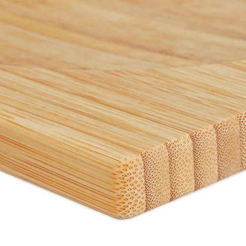 Foto von Relaxdays Wiegemesser mit Brett, Bambus & Edelstahl, zweischneidiges Kräutermesser, Kräuterbrett 20x20 cm, natur/silber