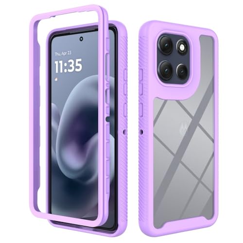 Coque Moto G86 violette étui rigide silicone double couche arrière