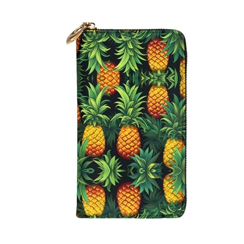 Fresh pineapple printing Women's leather long handheld wallet large capacity credit card zipper bag2