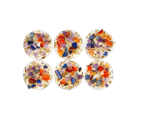 Meditation Candle By New Moon Beginnings - Crystal Candles - Soy Candle - Patchouli, Amber, Vanilla - Carnelian, Lapis Lazuli, Amethyst - Set Of 6 Tealights (1 Oz. Each) #TOP3