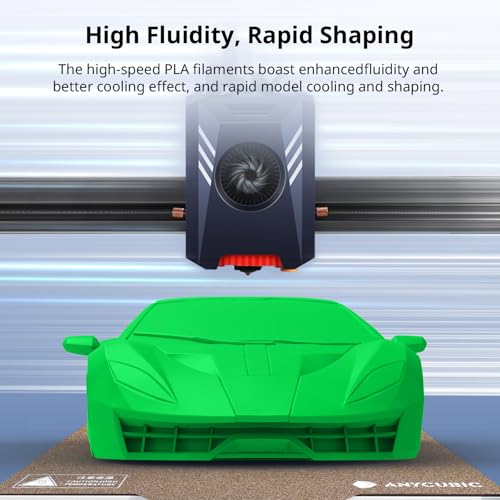 Image of ANYCUBIC High Speed RFID 3D Printer Filament 1.75mm, Print Up to 10X Faster, Rapid PLA Filament with High Prints Quality, Dimensional Accuracy + /- 0.02mm, 1KG Spool, Classic Green