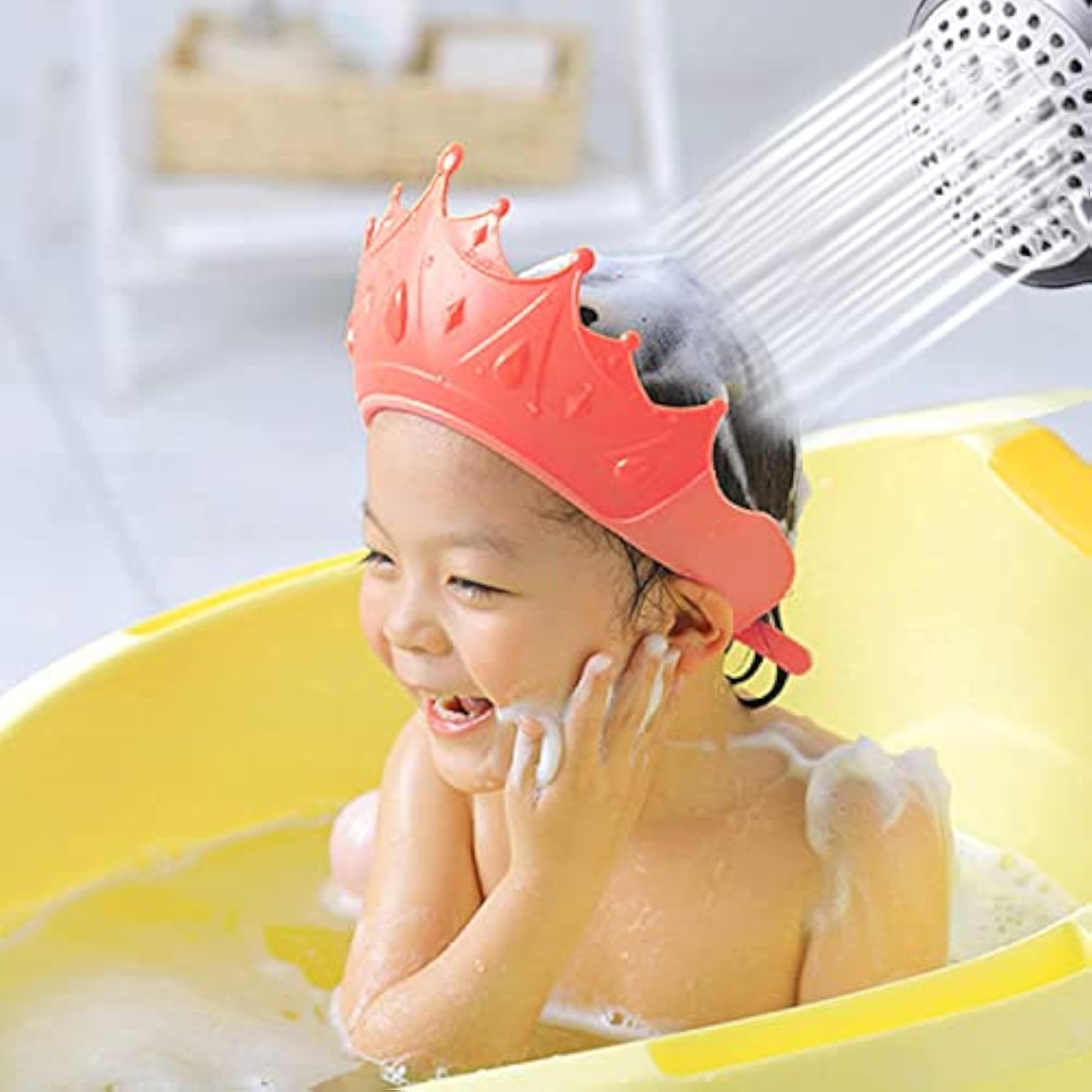 Baby Shower Cap for Kids, Adjustable Waterproof Visor Hat