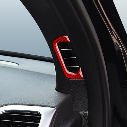 Image of A Pillar Air Vent Decals for 2011-2020 Dodge Durango / 2011-2021 Jeep Grand Cherokee WK2 Accessories Carbon Fiber Interior Stickers, Red