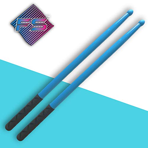 FITSTIX Drumsticks for Fitness & Aerobic40 Workout Classes Drum Sticks, Strong and Light Weight design make a fun addition to any exercise routine or class. (BLUE + FITGRIPS)