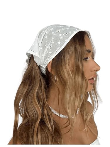 OYOANGLE Women's Head Scarf Bandana Headbands Boho Crochet Hair S...