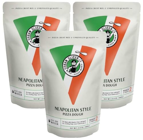 Outdoor Home Store - Neapolitan Style Pizza Dough - At-Home Pizza Making Kit for Classic Artisan Crust - 13.4 oz. Bags - 3 Pack - Makes 6 Pizzas - Urban Slicer