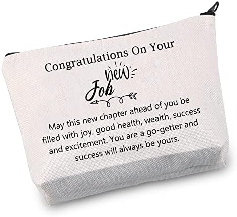 New Job Gifts Congratulations on Your New Job Makeup Cosmetic Bag Coworker Going Away Good Luck Gifts for Friend First Job Gift (new job bag)