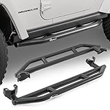 Quadratec QRC Rock Sliders, Set of 2 - Fits Jeep Wrangler Rubicon JK 2007-2018 - Fits with Your Factory Rubicon Rock Rails - Solid Welded One-Piece Design - Side Step Running Boards (2-Door)