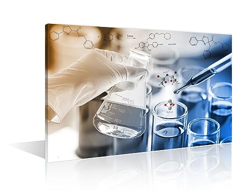 Image of TUMOVO Home Decor Clinical Laboratory Poster Canvas Paintings Wall Art 1 Pieces Medical Bedroom Decor Wall Art Young Scientist Canvas Wall Art Framed Ready to Hang, 24 inch Wx36 H
