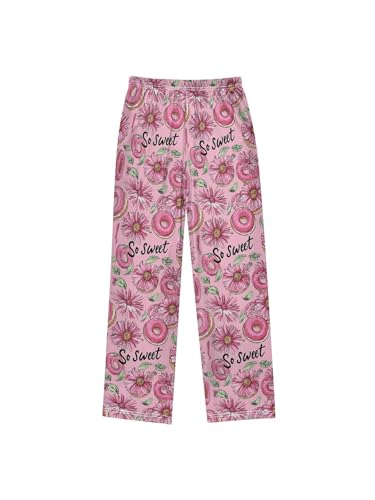 ZZKKO Pink Donuts Macaroon Boys Pants for Kids Jogger Pants with Pockets S2