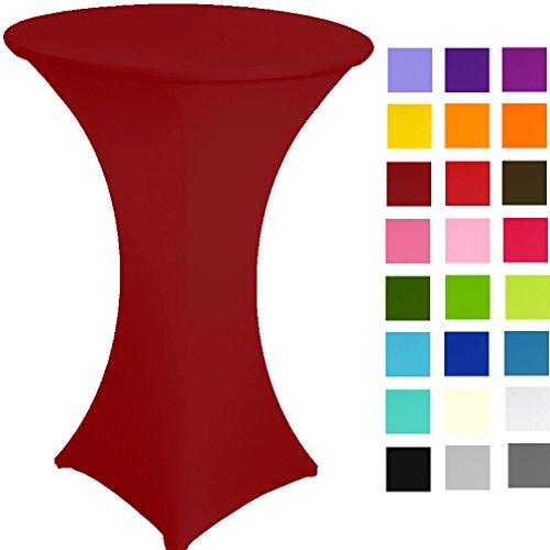 Image of Spandex Poseur Table stretch Cover Cocktail Tablecloth Ø 60 cm 4 legs (red dark)