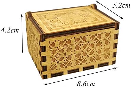 NA 1 Pc Wood Music Box Laser Engraved Musical Box Hand Crank Music Box (Melody: Can't Help Falling in Love)