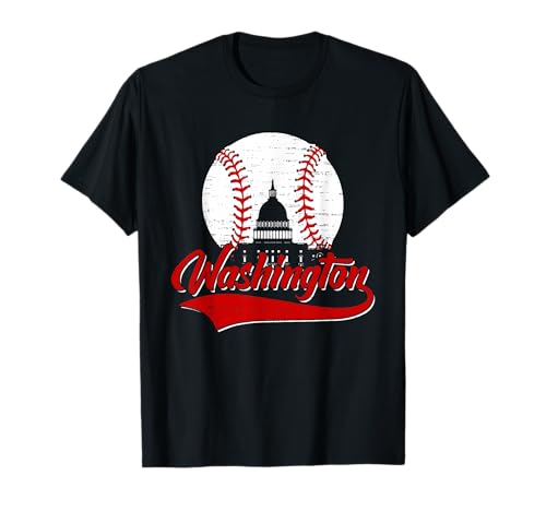 Vintage Distressed Washington Retro Baseball USA Lover T-Shirt
