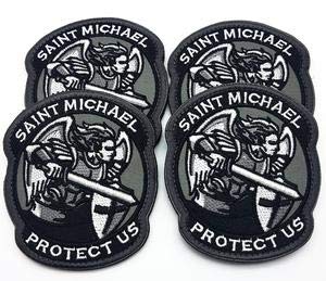 Polizeimemesshop St.Michael Textilpatch mit Klett - Polizei Patch - Klettpatch - Schutzpatron - Protect Us