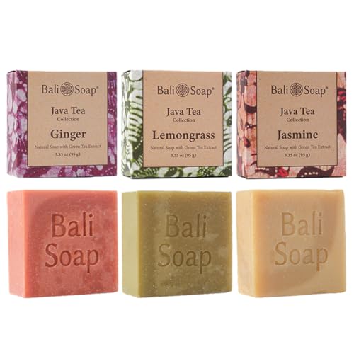 Bali Soap - Batik Collection - Natural Soap Bar for Face & Body, Vegan Handmade Plant Based, Moisturizing, Cruelty Free, 3.5 Oz Each 3 Pack