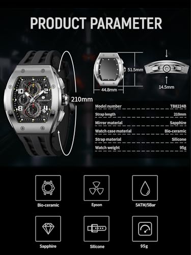 Image of TSAR BOMBA Mens Watch for Men Waterproof Men's Wrist Watches Gift for Men