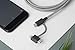 Native Union Belt Cable Universal - 6.5ft Ultra-Strong Reinforced [MFi Certified] Durable Charging Cable with 3-in-1 Adaptor for Lightning, USB-C and Micro-USB Devices (Zebra)