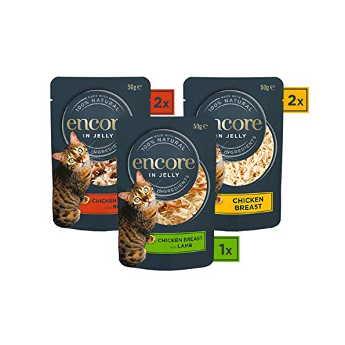 Encore 100 Natural Wet Cat Food, Multipack Chicken in Jelly, 5 x 50 g