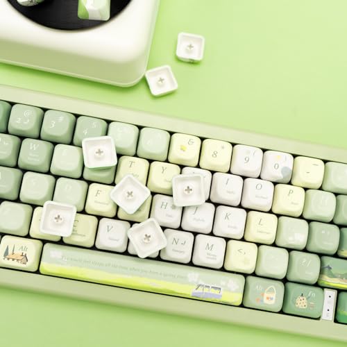 GEKUCAP PBT Keycaps 132 Keys Spring Theme Green Key caps Dye-Sublimation Cute Keycap XOA Profile Custom Keycaps Set for Cherry Gateron MX Switches Mechanical Keyboards by GEKUCAP - Image 6