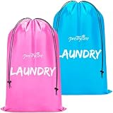 PrettyCare 2 XL (36 x 24 in) Travel Laundry Bags for Delicates, Washable Dirty Clothes Organizer - Easy to Hold 4 Loads of Laundry, Large Enougha for Laundry Hamper or Basket Travel Essentials