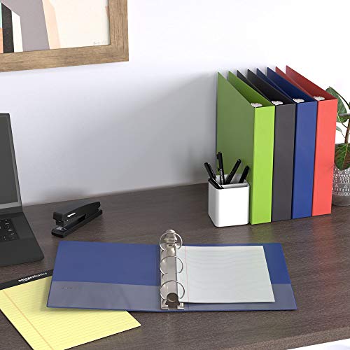 Amazon Basics 2 Inch, 3 Ring Binder, Round Ring, Customizable View Binder, Mixed, 12-Pack #TOP6