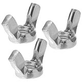 PRETYZOOM 3pcs M10 Threaded Hand-tightened Butterfly Nuts Anti-Skid Machine Hardware Fasteners for Industrial and Home Use Random Style