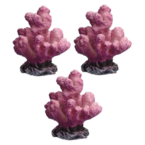 GALPADA 3 Pcs Resin Coral Sculpture for Fish Tank Decor Artificial Coral Aquarium Landscaping Material High Simulation Design Natural Look for Aquatic Environments