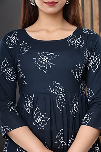 Image of Vinny's Creation Women's Cotton Maternity Kurti | Floral Printed Feeding Kurta with Hidden Zipper | Stylish Pregnancy Gown & Nursing Dress for Womens