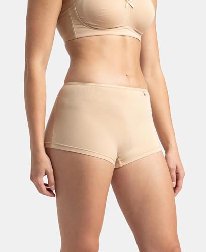 Image of Jockey SS04 Women High Coverage Super Combed Cotton Elastane Stretch Boy Leg (Pack of 2)