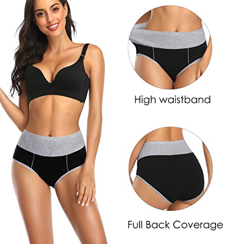 Annenmy High Waisted Underwear For Women Tummy Control Soft Cotton No Muffin Top Full Coverage Briefs Stretch Ladies Panties For Women #TOP2