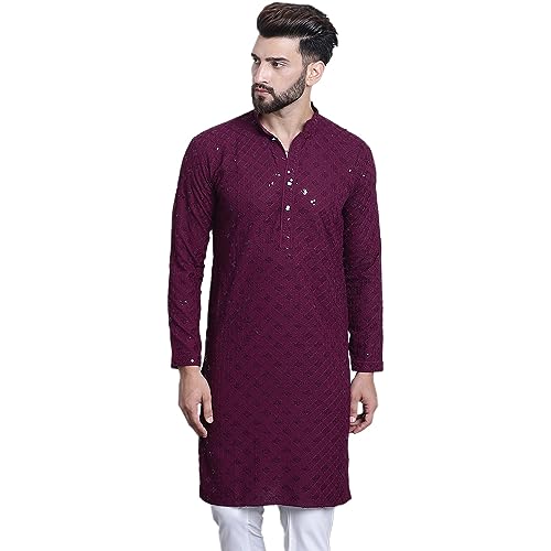 Sojanya (Since 1958 Men'S Pure Cotton Sequence Only Long Kurta