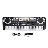 【TECLADO PIANO PARA NIÑO】 nuestro teclado de piano 61 teclas Con el micro micrófono, ayuda a los niños a mejorar la capacidad de cantar mientras tocan el teclado.Este instrumento de piano digital Con 16 tipos de timbre, 8 tipos de efectos de sonido de instrumentos de percusión, 10 tipos de ritmo , 6 demos.