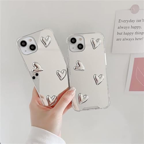 DIMEIYA Compatible with iPhone 17 case,Mirror Senior Silver Cute Heart Soft Silicone Clear Makeup Mirror Women Girls Shockproof Protect Cover Case for iPhone 17 by DIMEIYA - Used condition - Image 3