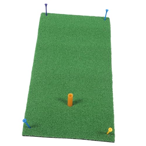 Sewroro ポータブルゴルフ打撃マット 室内外対応人工芝 練習用ゴルフスイングマット 初心者からプロまで緑色リアル芝で視認性良好 コンパ