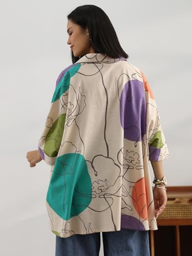 Image of Libas Printed Cotton A Line Kurti Suit